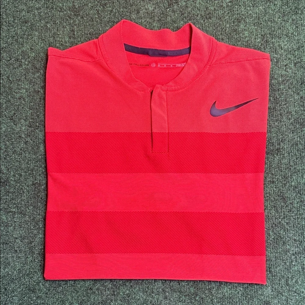 Tiger Woods by Nike Mock Neck Dri-Fit Polo (Orange & Burnt Orange / Size Medium)